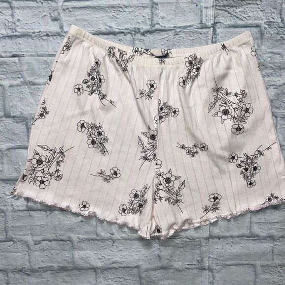 Liz Claiborne women M/L floral print tank top & shorts pajama set light pink - Picture 7 of 13